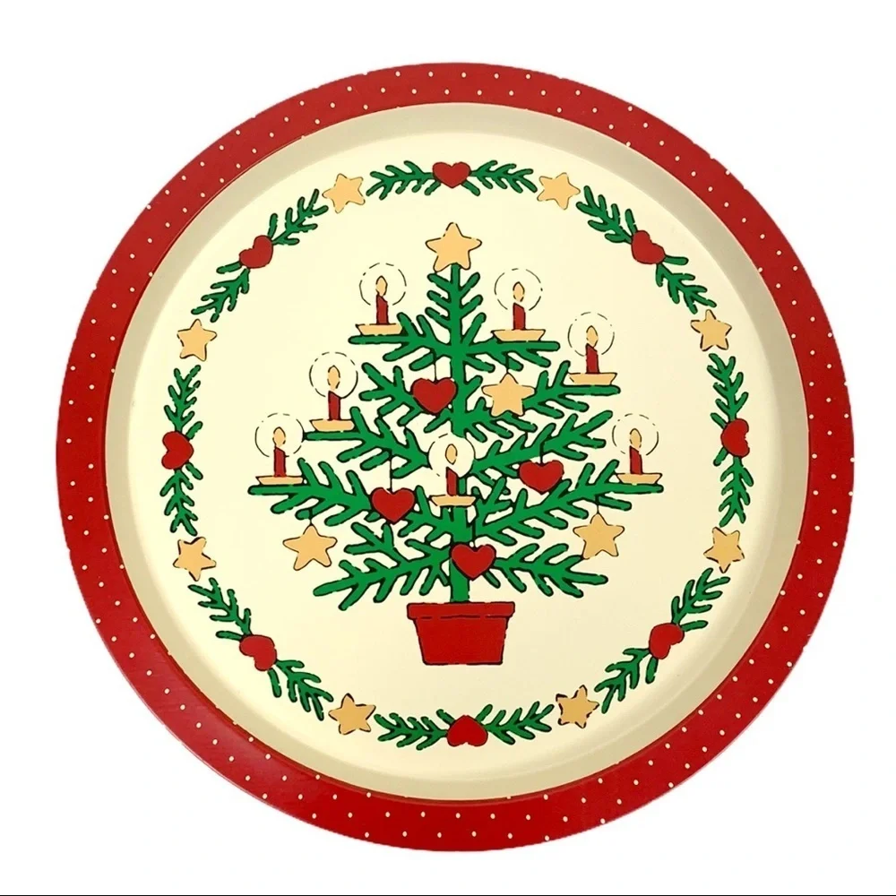Vintage‎ Christmas Tin Tray Set of 2